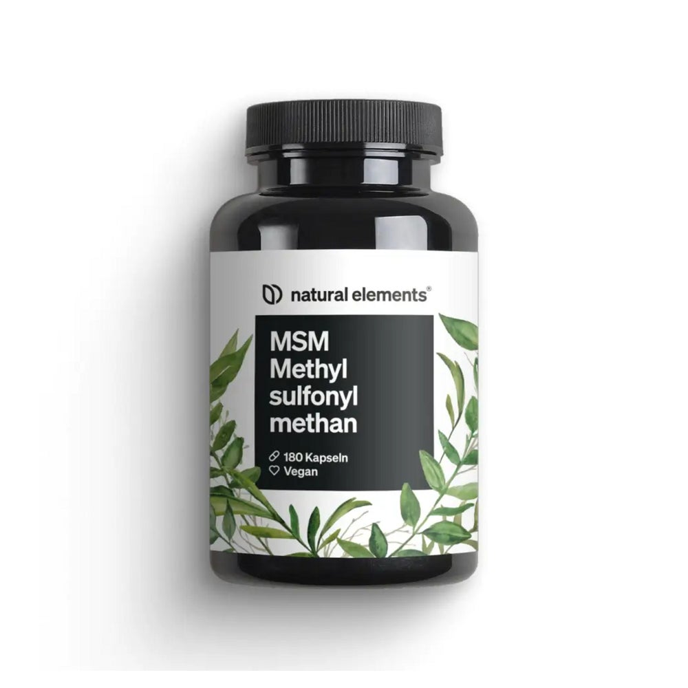 MSM Kapseln - 180 vegane Kapseln - Laborgeprüfte 1600mg Methylsulfonylmethan (MSM) Pulver pro Tagesdosis - Ohne Magnesiumstearat, hochdosiert und in Deutschland produziert 165 St