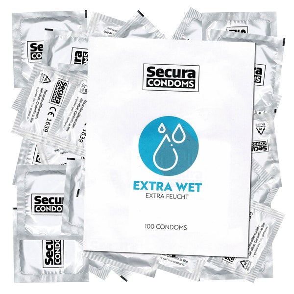 Secura «Extra Wet» 100 extra feuchte Kondome für lang anh (100 Kondome) 100 St