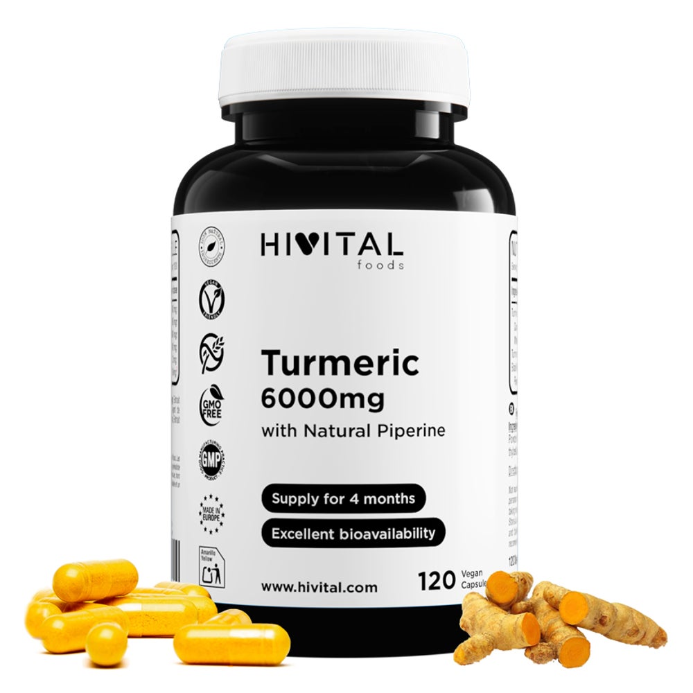 Kurkuma 6000 mg mit schwarzem Pfeffer | 120 vegetarische Kapseln 120 St