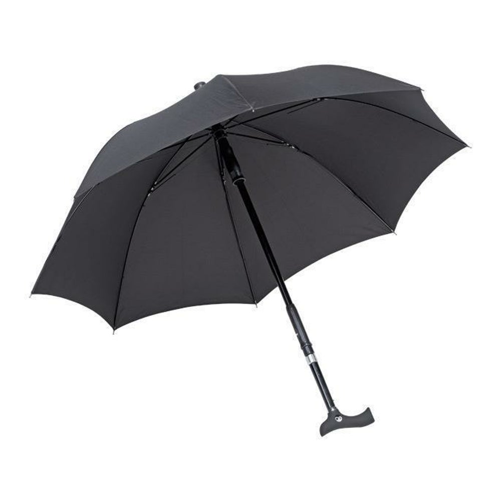 Stockschirm Regenschirm eingebauter Gehstock schwarz klein 1 St