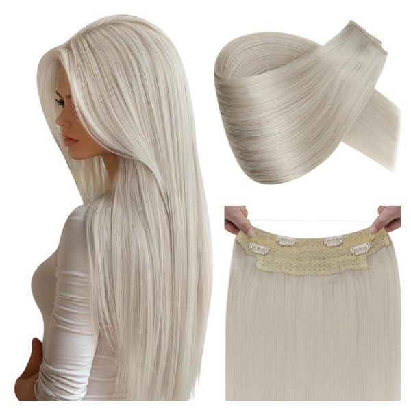 Extensions Echthaar Draht Platinblond 80g 40cm 40 cm-w 1-1-# 1 St