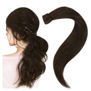 Pferdeschwanz Echthaar Remy Haarteil Zopf Braun 70g 35 cm 1- 1 St