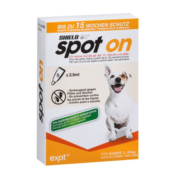 ShieldOn Spot On Floh- und Zeckenschutz für kleine Hunde 12,5 ml