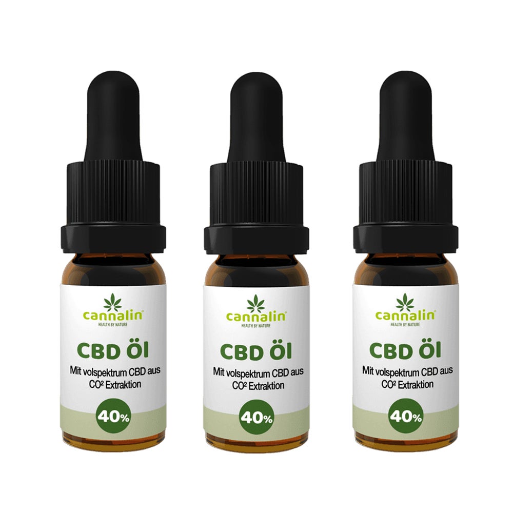 Cannalin - 3x CBD Öl Vollspektrum - 40% 30 ml