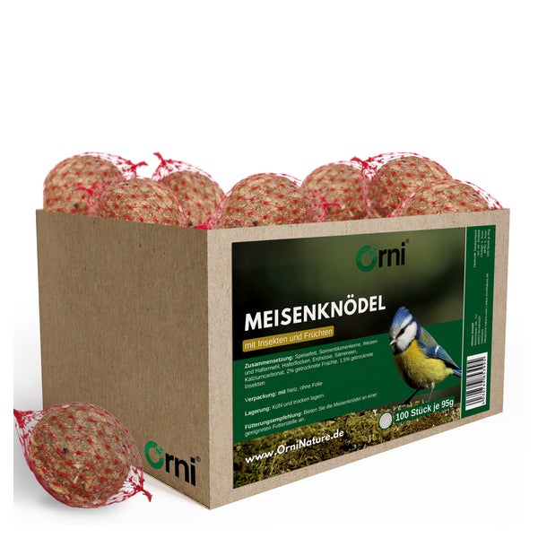 Orni Meisenknödel mit Insekten und Früchte, mit Netz ohne Folie 100 Stück 0,95 kg
