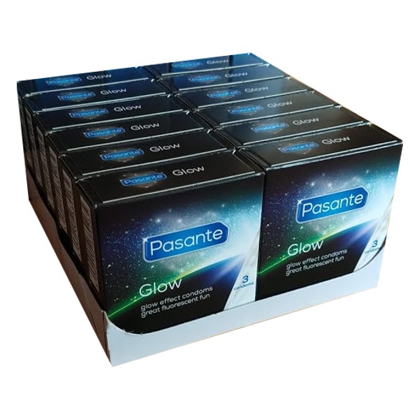 «Glow» – Leuchtende Kondome, 12x3 Vorteilspack (36 Stück) (36 Kondome) 36 St