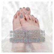 Nagelfolien Fußnägel Selbstklebend UV Silber Glitzer 1 g (1e 1 St
