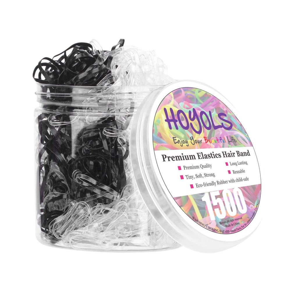 1500 Stück HOYOLS Klar Schwarz Elastische Haarbänder Mini Ku 1 St