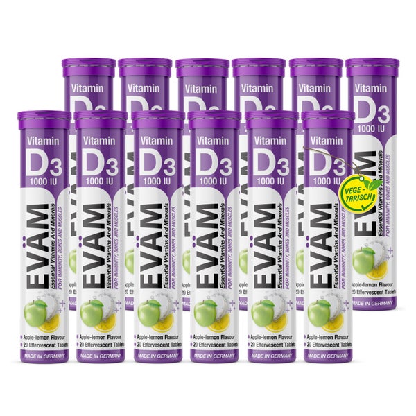 Vitamin D3 1000 IU Brausetabletten hochdosiert 12er Pack 240 St