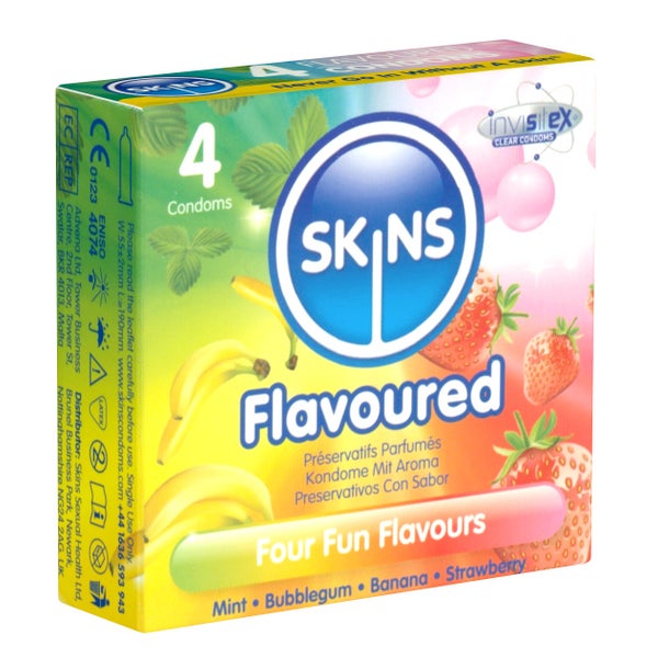 Flavoured Kondome 4 Stück – fruchtiger Mix & extra feucht (4 Kondome) 4 St