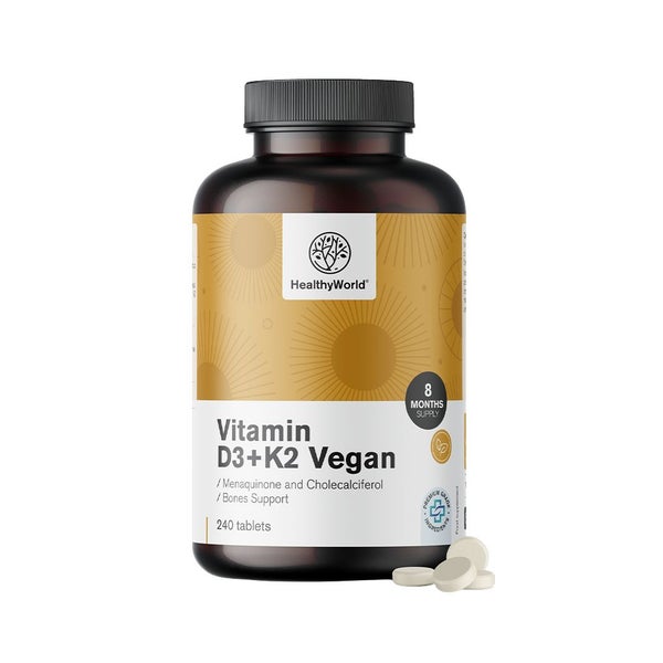 HealthyWorld Vegane Vitamine D3+K2 240 St