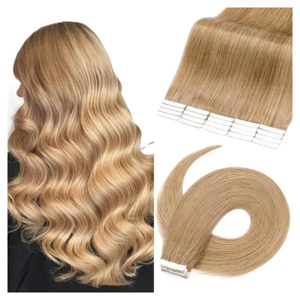 Tape Extensions Echthaar 27 Honigblond 60 cm 60 cm Dunkelblo 1 St