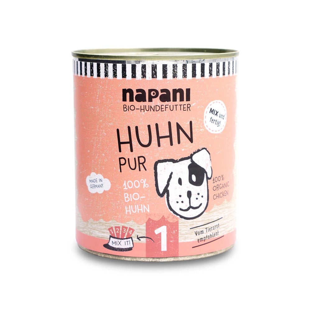 Bio-Dosenfutter für Hunde, Huhn pur 800 g