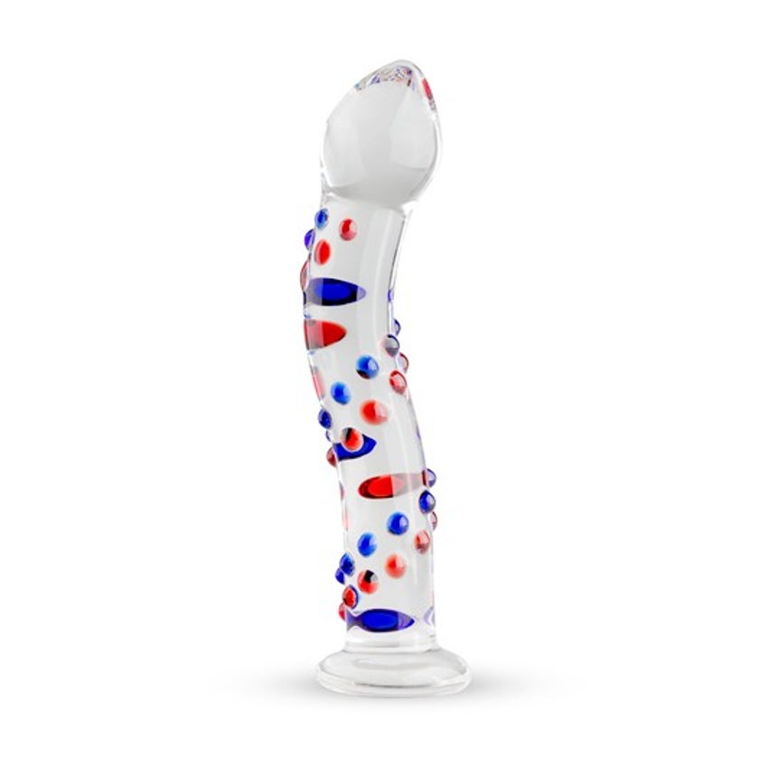 Gebogener Glas-Dildo mit Noppen für G- und P-Punkt (1 Stück) 1 St online  kaufen