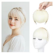 Stirnband Pony Fransen Perücke Haarverlängerung Bleichblond 1 St
