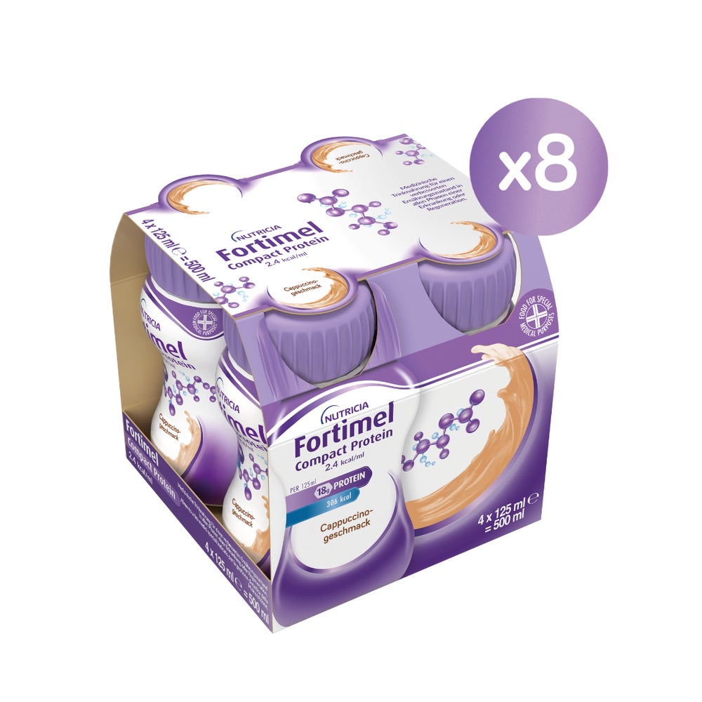 Fortimel Compact Protein 2.4 Kcal Cappuccino 8X4X125 ml