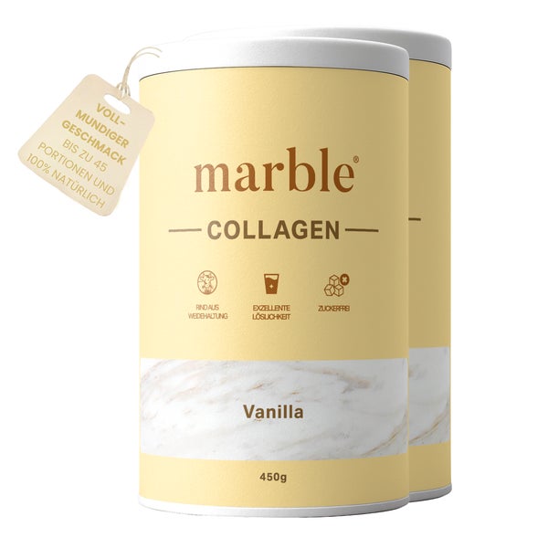 marble Collagen – Vanilla | Kollagenpeptide mit natürlichem Aroma | 2er Pack 900 g