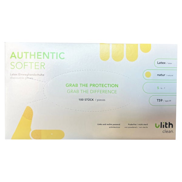 Ulith Latex Handschuhe - Authentic Softer - puderfrei, Größe S 100 St