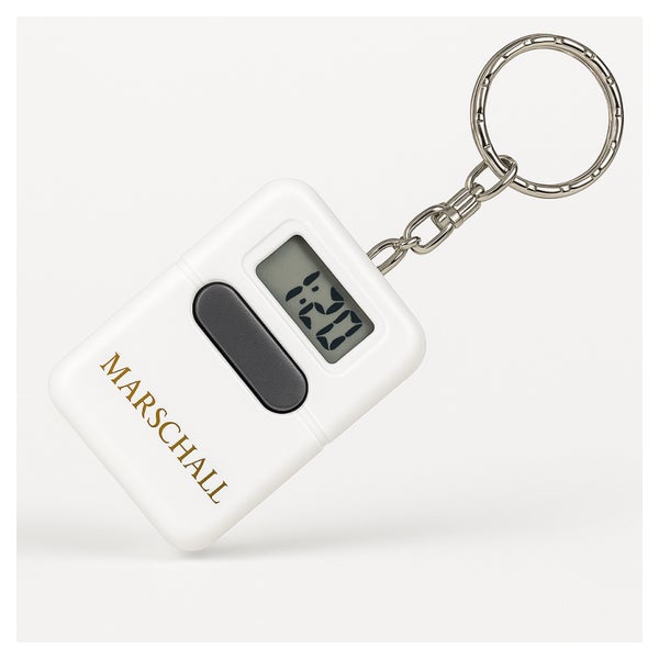 Schlüsselanhänger mit sprechender Uhr weiß 1 St