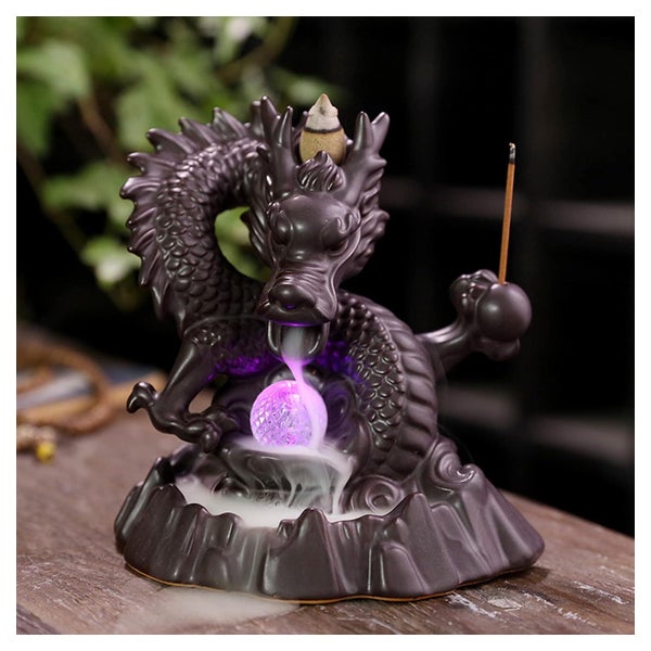 Dragon Backflow Incense Burner with 20PCs Cones Home Decor C 1 St