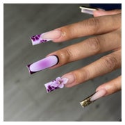 Künstliche Fingernägel Square 3D Gold Wavy French Lila LO-B1 1 St