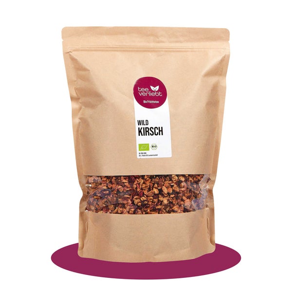 teeverliebt - Wildkirsch Bio loser Früchtetee Großpackung I Fruchtiger Kirschtee | 1kg 1000 g