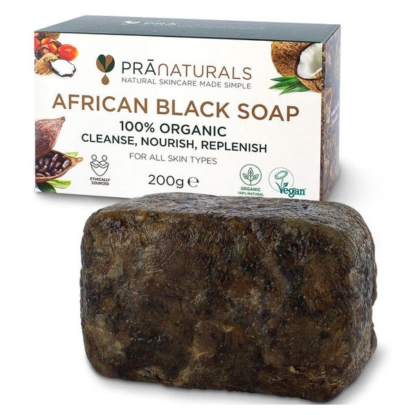 PraNaturals Organisch Afrikanische Schwarze Seife 200 g