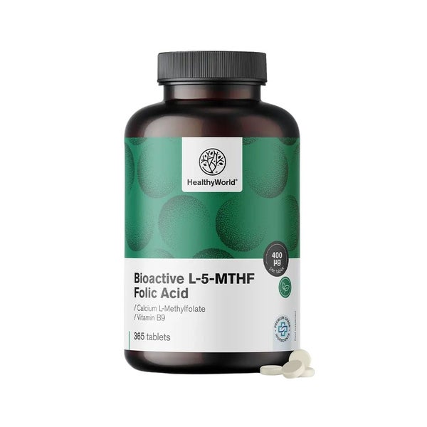 HealthyWorld Aktive Folsäure L-5-MTHF 365 St