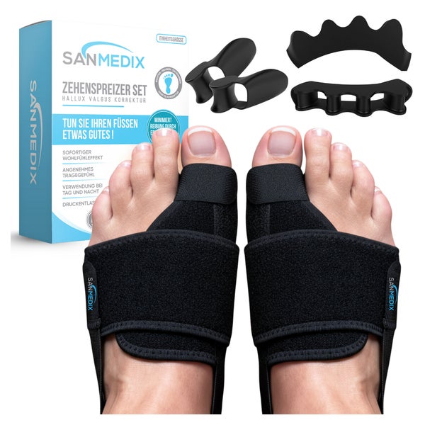 Sanmedix® Hallux Korrektur-Set - Schiene & Zehenspreizer 6 St