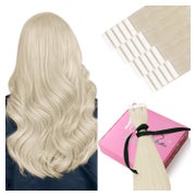 Tape Extensions Echthaar Platinblond Skin Weft Lang 60 cm 1- 1 St