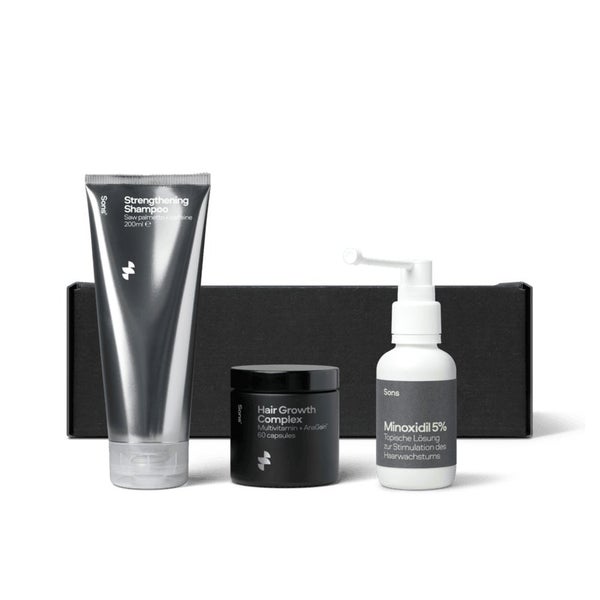 SONS Minoxidil 50mg/ml Lösung für Männer bei erblich bedingtem Haarausfall mit Shampoo & Vitamine 1 P