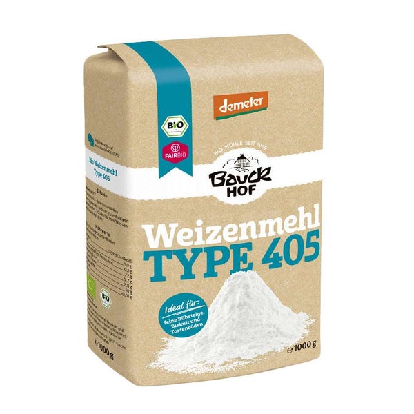 Bauck Mühle Weizenmehl Hell Type 405 demeter Bio 1000 g