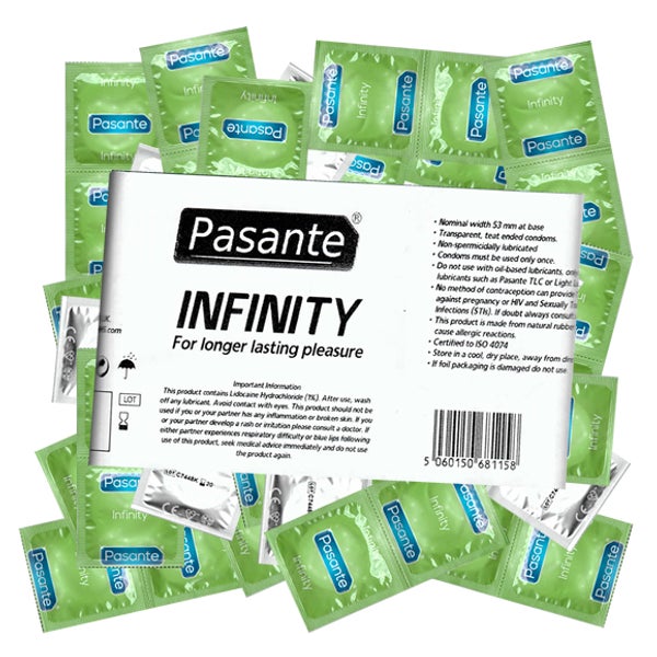 «Infinity» – Delay-Kondome mit Lidokain, 144er-Pack (144 Kondome) 144 St