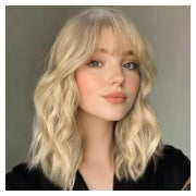 Perücke Kurz Blond Pony Synthetisch Bob 14Zoll Goldene Blond 1 St