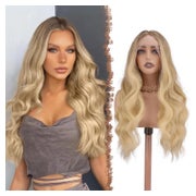 Perücke Lace Front HD Kunsthaar lockig 70 cm Frauen Ombre Br 1 St
