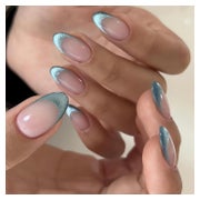 Nagelset 24er Cat Eye blaugrün Mandelform mittel Press on Nä 1 St