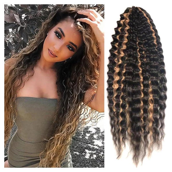 YEESHEDO 3 Packungen 22 Zoll Lockige Häkelzöpfe Haar Ocean Wave Crochet Braids