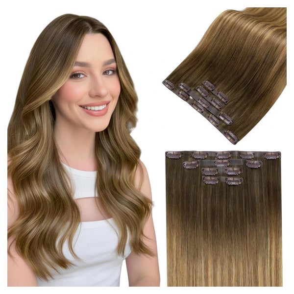 Extensions Clip in Invisible Braun 55cm-4PCS 1.4#6 8 14-Invi 1 St