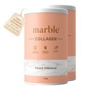 marble Collagen – Peach Hibiscus | Kollagenpeptide mit natürlichem Aroma | 2er Pack 900 g