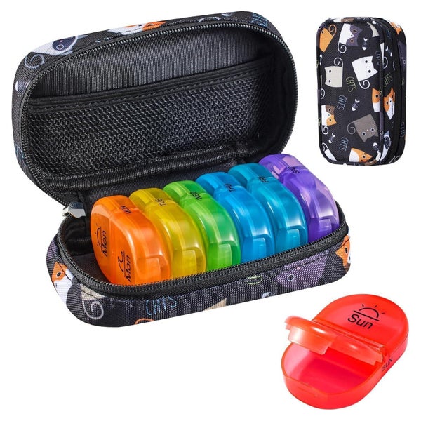 Serfeymi Tablettenbox 7 Tage Pillendose Organizer Regenbogen 1 St