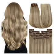 Clip Extensions Echthaar Balayage 1-Clip-3-#8A 60 8A 60 cm-1 1 St