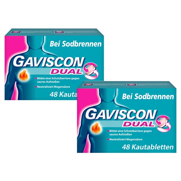 GAVISCON Dual Kautabletten b. Sodbrennen 2X48 St