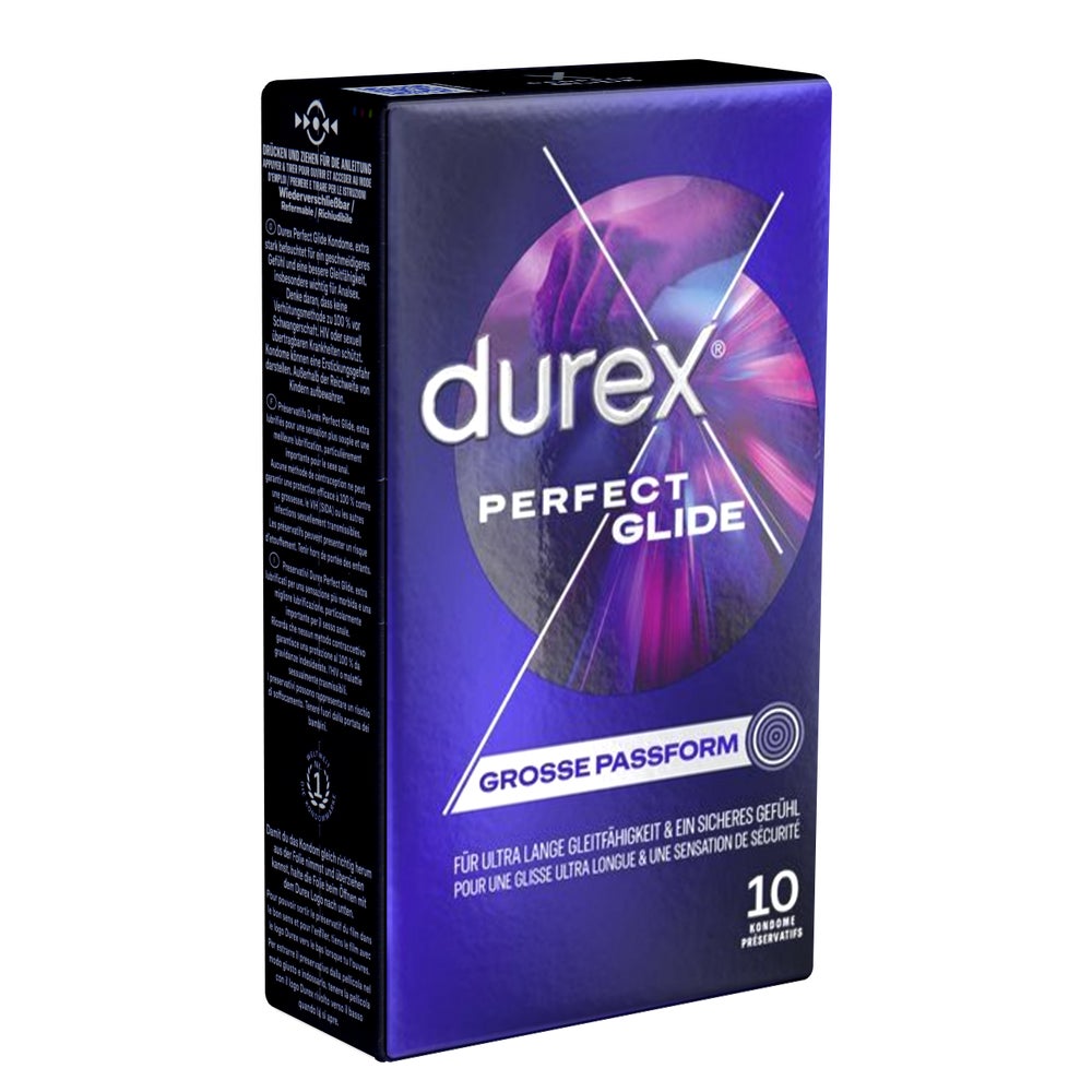 «Perfect Glide» - 10 extra feuchte Latexkondome, 56 mm (10 Kondome) 10 St