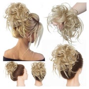 Haarteil Dutt Haargummi Struppige Haarknoten ash blonde 1 St