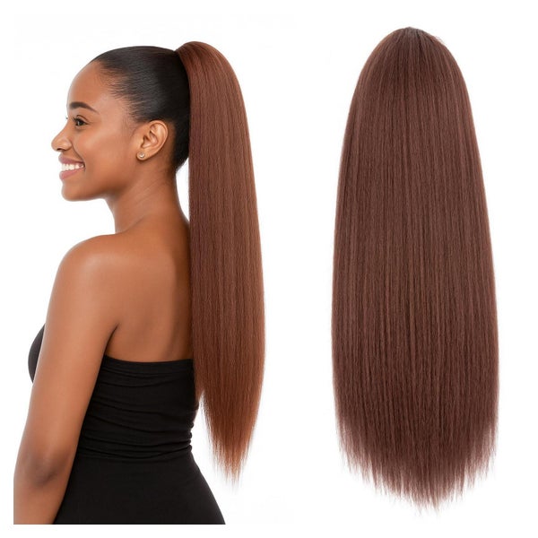 S-noilite Kordelzug Pferdeschwanz 60cm Kinky Yaki Gerade Haarverlängerung