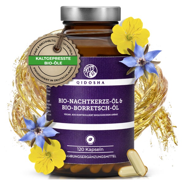 QIDOSHA Bio Nachtkerze & Bio Borretsch Öl 120 St