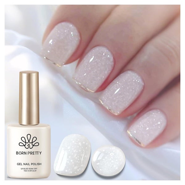 UV Nagellack Gel 15ml LED Soakoff Jelly Milchig Weiß Glitzer 1 St