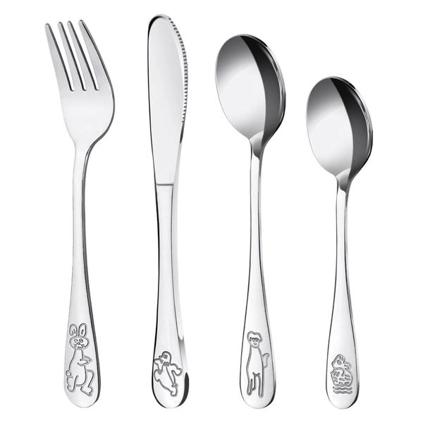 Edelstahl Kinderbesteck Set 4teilig mit Gravur 1 St