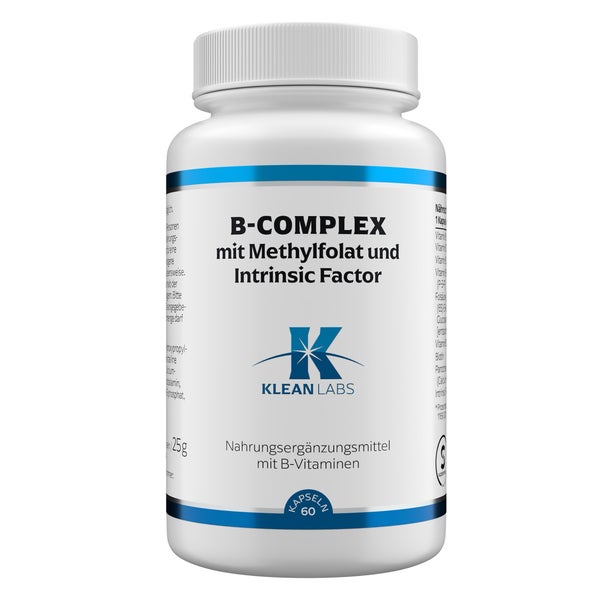 Klean Labs B-Complex mit Methylfolat + Intrinsic F 60 St
