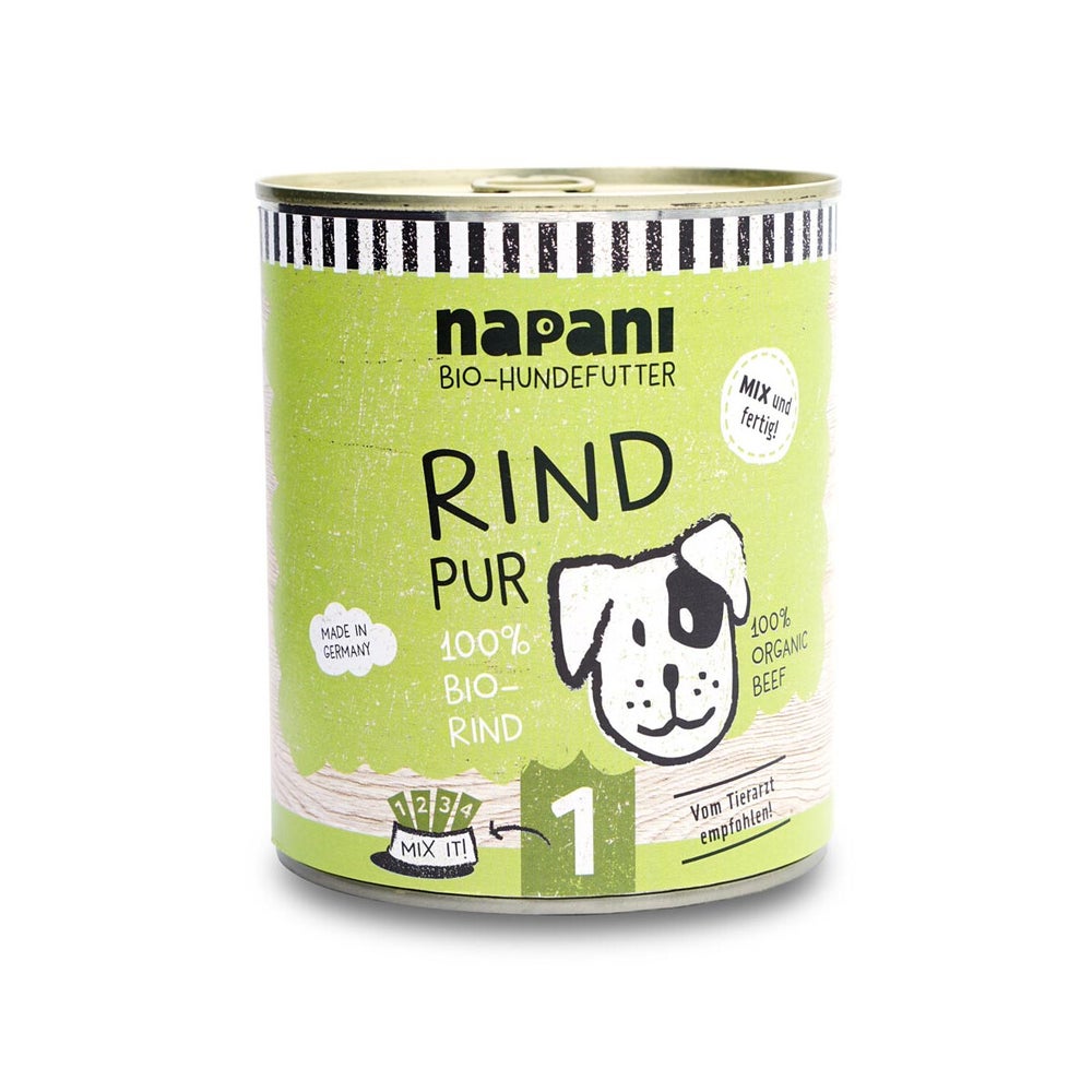 Bio-Dosenfutter für Hunde, Rind pur 800 g